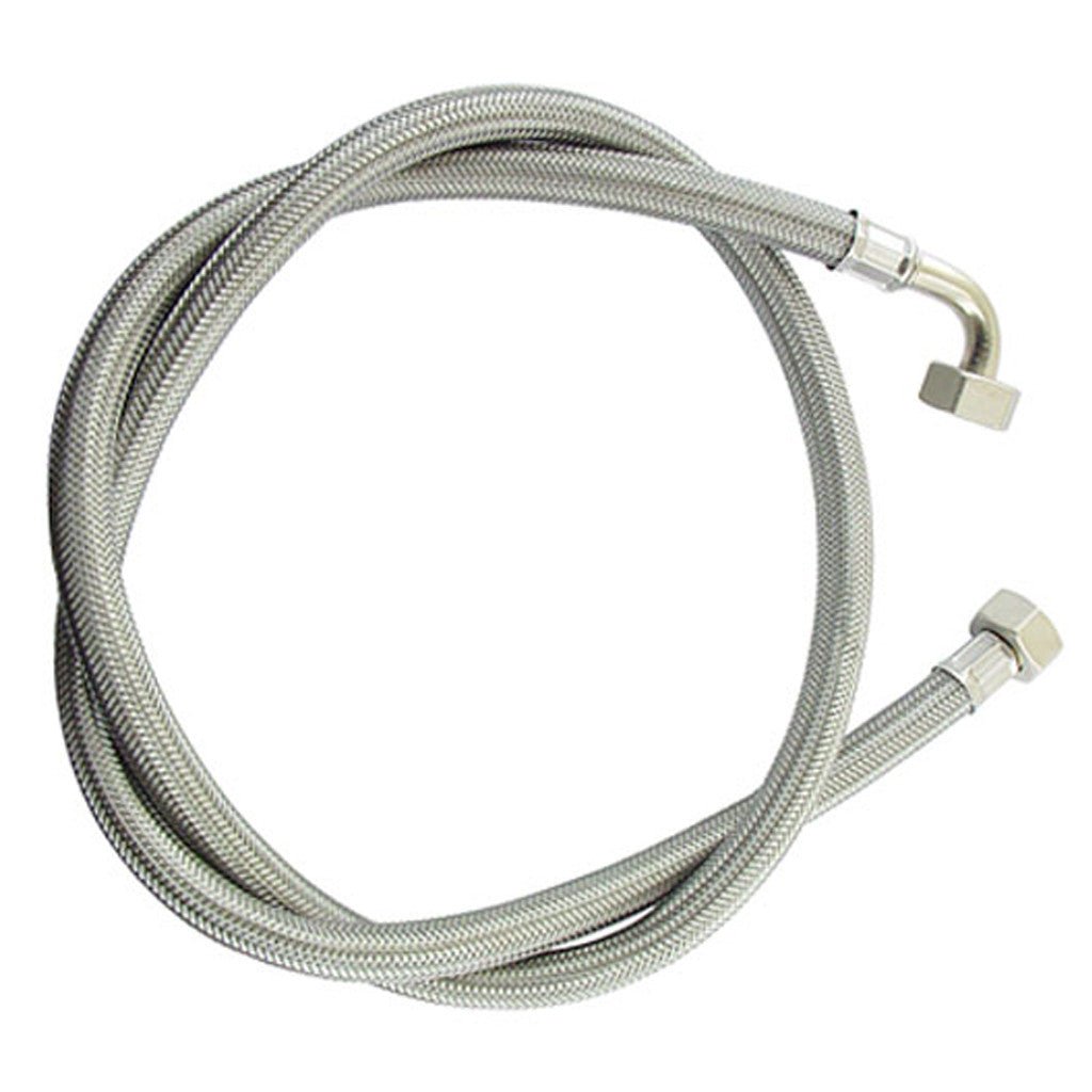 3/8 x 3/8 x 0.5m Stainless Steel Braided Hose With Elbow - Barista Supplies 3/8 x 3/8 x 0.5m Stainless Steel Braided Hose With Elbow - Barista Supplies