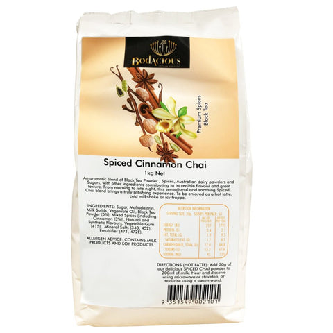 Bodacious Spiced Cinnamon Chai 1kg - Barista Supplies Bodacious Spiced Cinnamon Chai 1kg - Barista Supplies