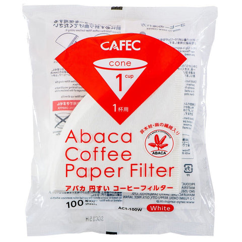 Cafec 1 Cup Abaca Filter Paper 100 Pack - Barista Supplies Cafec 1 Cup Abaca Filter Paper 100 Pack - Barista Supplies