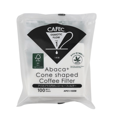 Cafec 1 Cup Abaca Plus Filter Paper 100 Pack - Barista Supplies Cafec 1 Cup Abaca Plus Filter Paper 100 Pack - Barista Supplies