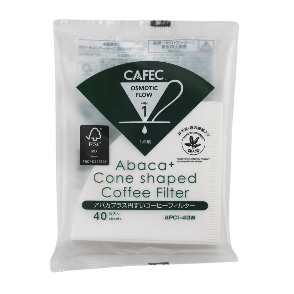 Cafec 1 Cup Abaca Plus Filter Paper 40 Pack - Barista Supplies Cafec 1 Cup Abaca Plus Filter Paper 40 Pack - Barista Supplies