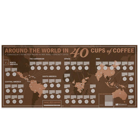 Coffee Tasting Map - Around the World in 40 Cups - Barista Supplies Coffee Tasting Map - Around the World in 40 Cups - Barista Supplies