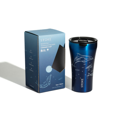 Sttoke 12oz Ocean Glow Reusable Coffee Cup