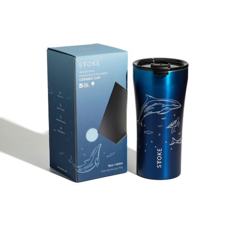 Sttoke 16oz Ocean Glow Reusable Coffee Cup