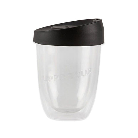 12oz Clear Uppercup with Black Lid - Barista Supplies