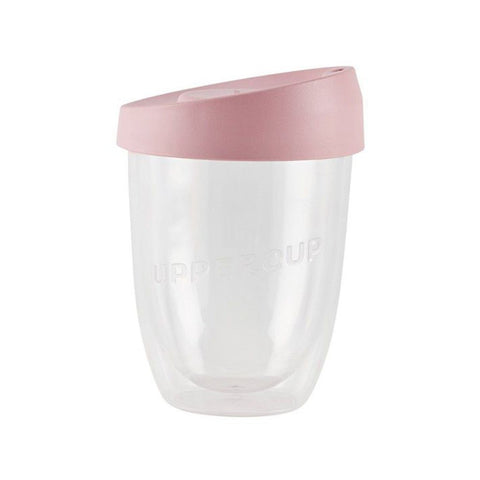 12oz Clear Uppercup with Pink Lid - Barista Supplies