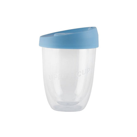 8oz Clear Uppercup With Blue Lid - Barista Supplies