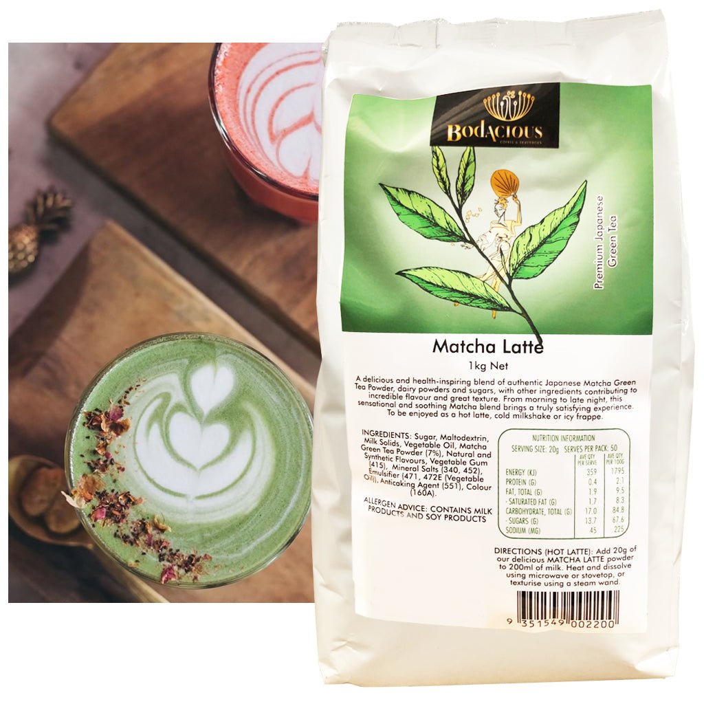 Bodacious Green Matcha Tea Latte 1kg - Barista Supplies