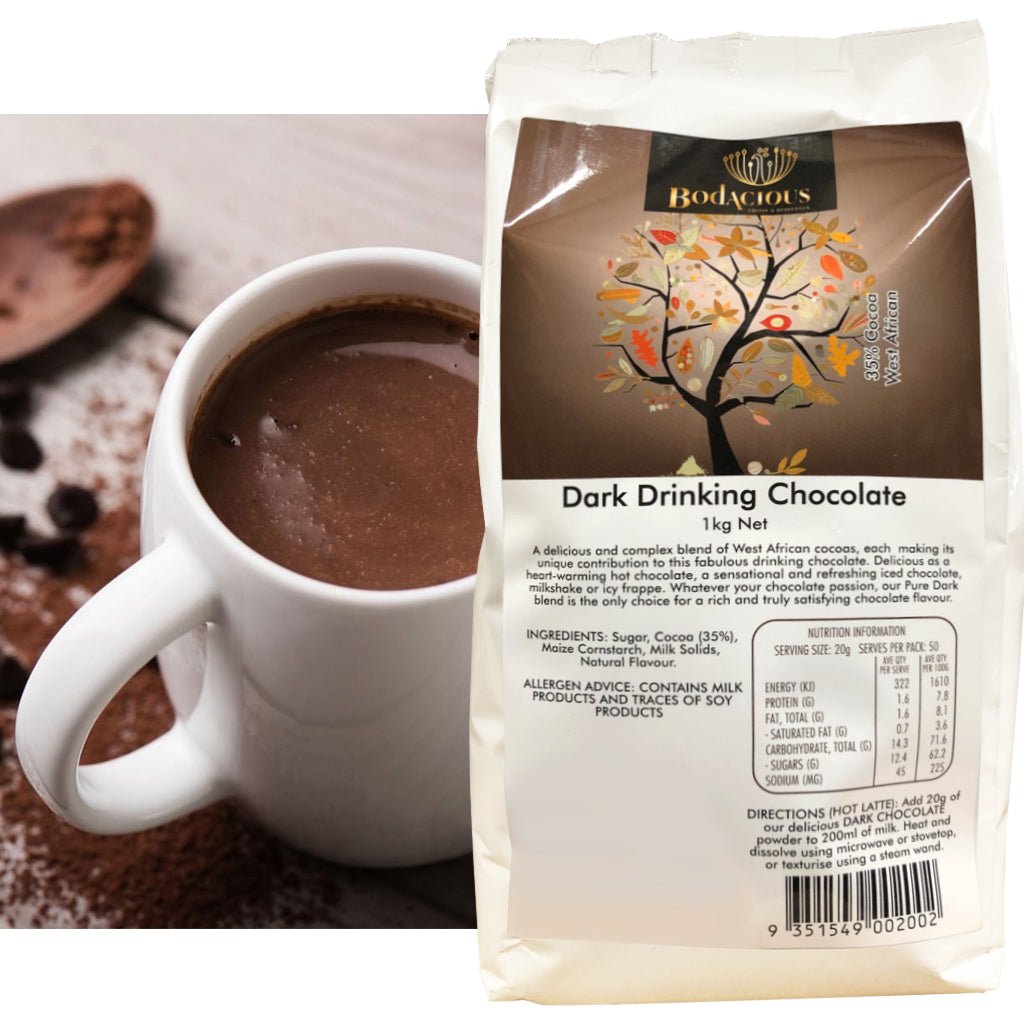 Bodacious Pure Dark Drinking Chocolate 1Kg - Barista Supplies