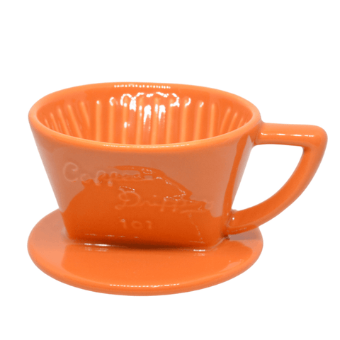 Cafec 1-2 Cup Orange Trapezoid Dripper - Barista Supplies
