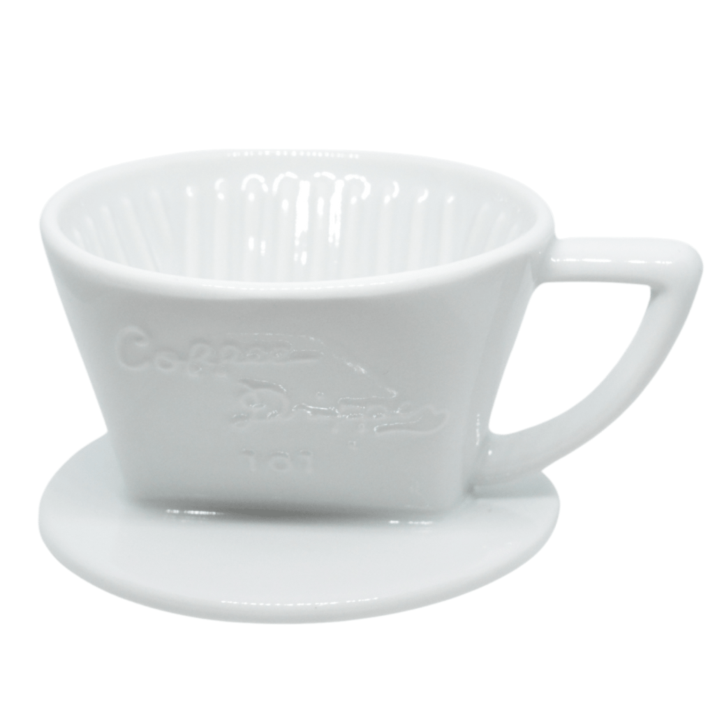 Cafec 1-2 Cup White Trapezoid Dripper - Barista Supplies