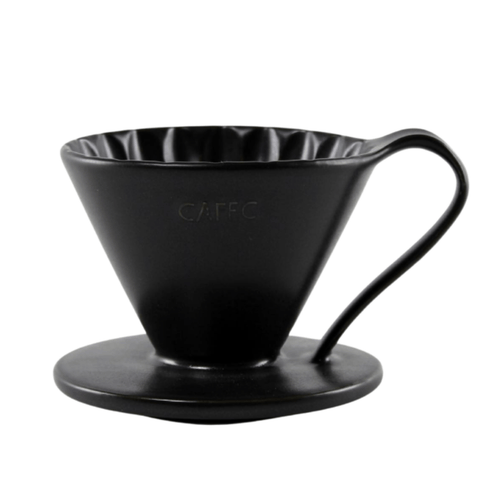 Cafec 1 Cup Black Flower Dripper - Barista Supplies