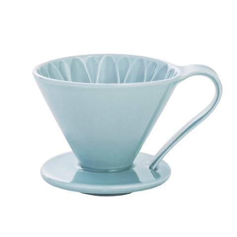 Cafec 1 Cup Blue Flower Dripper - Barista Supplies