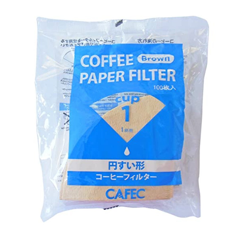 Cafec 1 Cup Brown Filter Paper 100 Pack - Barista Supplies