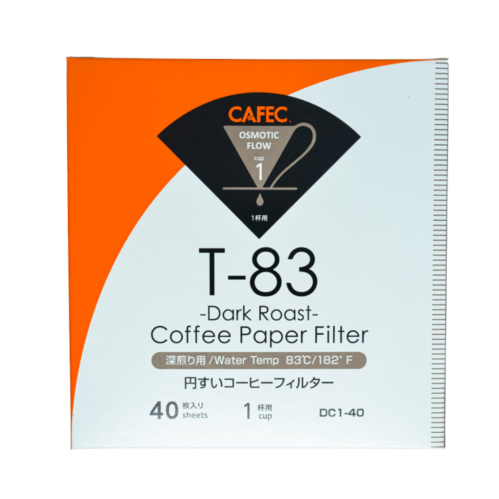 Cafec 1 Cup Dark Roast Filter Paper 40 Pack - Barista Supplies