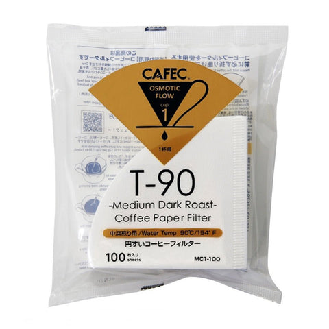 Cafec 1 Cup Medium Roast Filter Paper 100 Pack - Barista Supplies