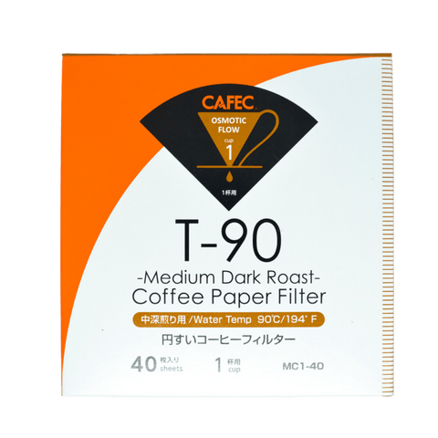 Cafec 1 Cup Medium Roast Filter Paper 40 Pack - Barista Supplies