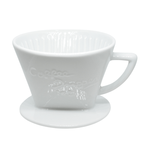 Cafec 3-5 Cup White Trapezoid Dripper - Barista Supplies