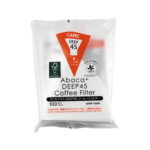 Cafec Abaca Plus Deep Dripper Filter Paper 100 Pack - Barista Supplies