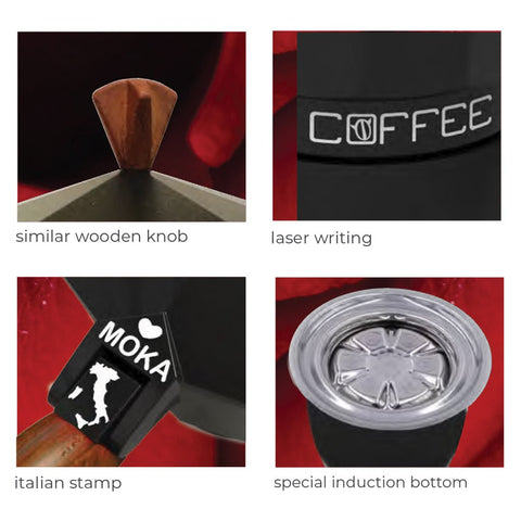 GAT Fashion Wood Moka Pot Coffee Maker - Barista Supplies